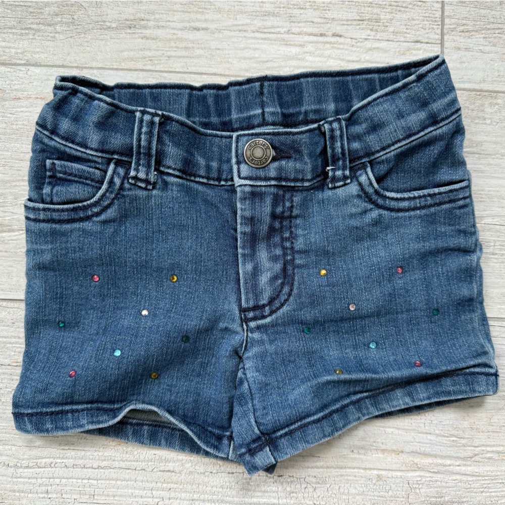 Carter's Blue Denim Shorts with Colored Gems
